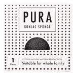 Sister Young Pura konjac face wash sponge, black, 1 pc