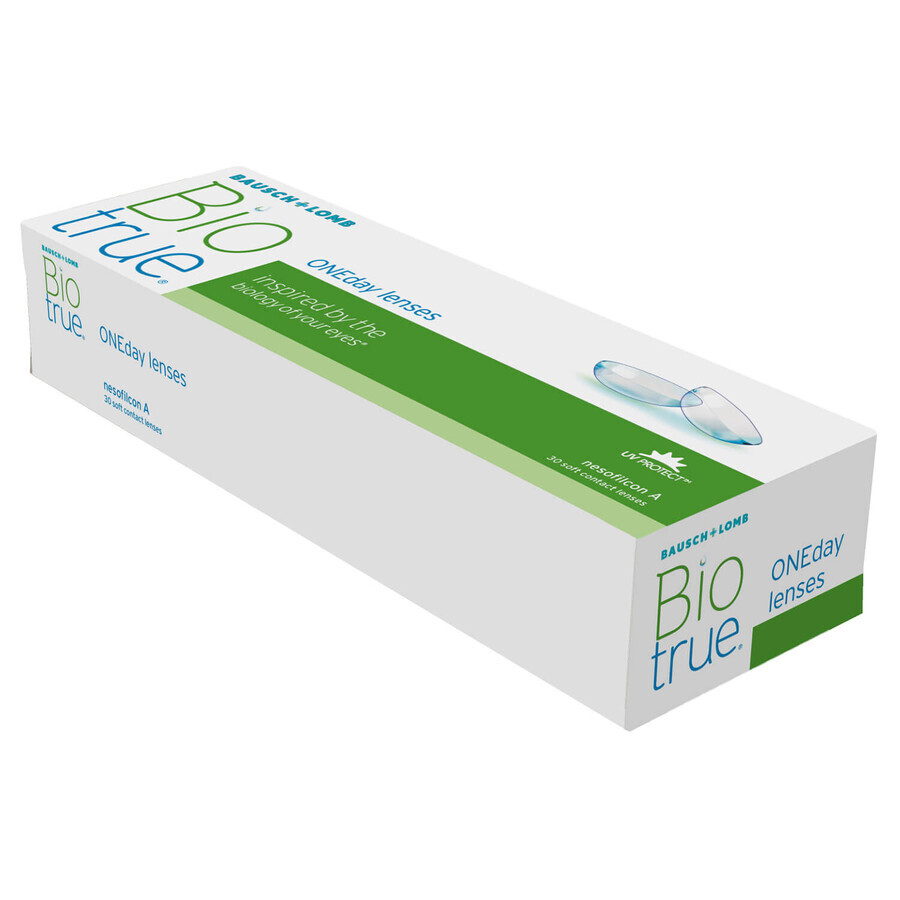 Biotrue ONEday, lentile de contact, 1 zi, sferice, - 3.50, 30 buc