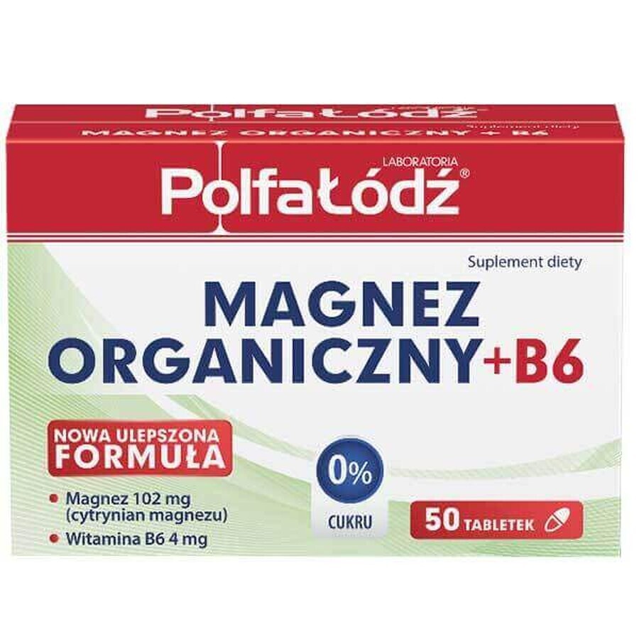 Laboratoria PolfaŁódź Magnesio orgánico + B6, 50 comprimidos