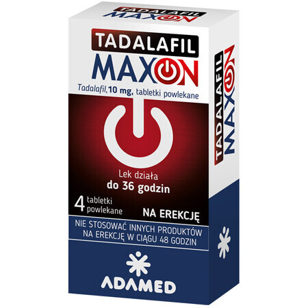 Tadalafilo Maxon 10 mg, 4 comprimidos recubiertos con película