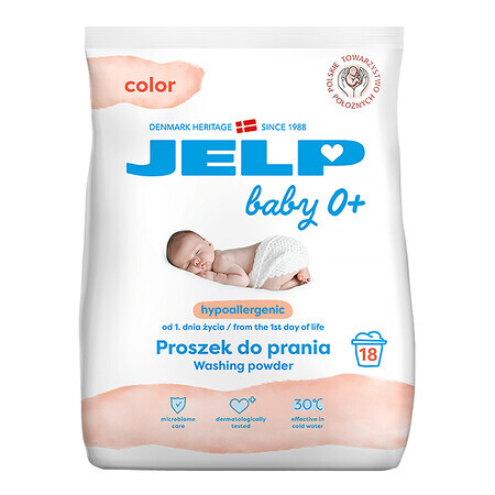 Jelp 0+, detergente hipoalergénico en polvo, color, 1,35 kg