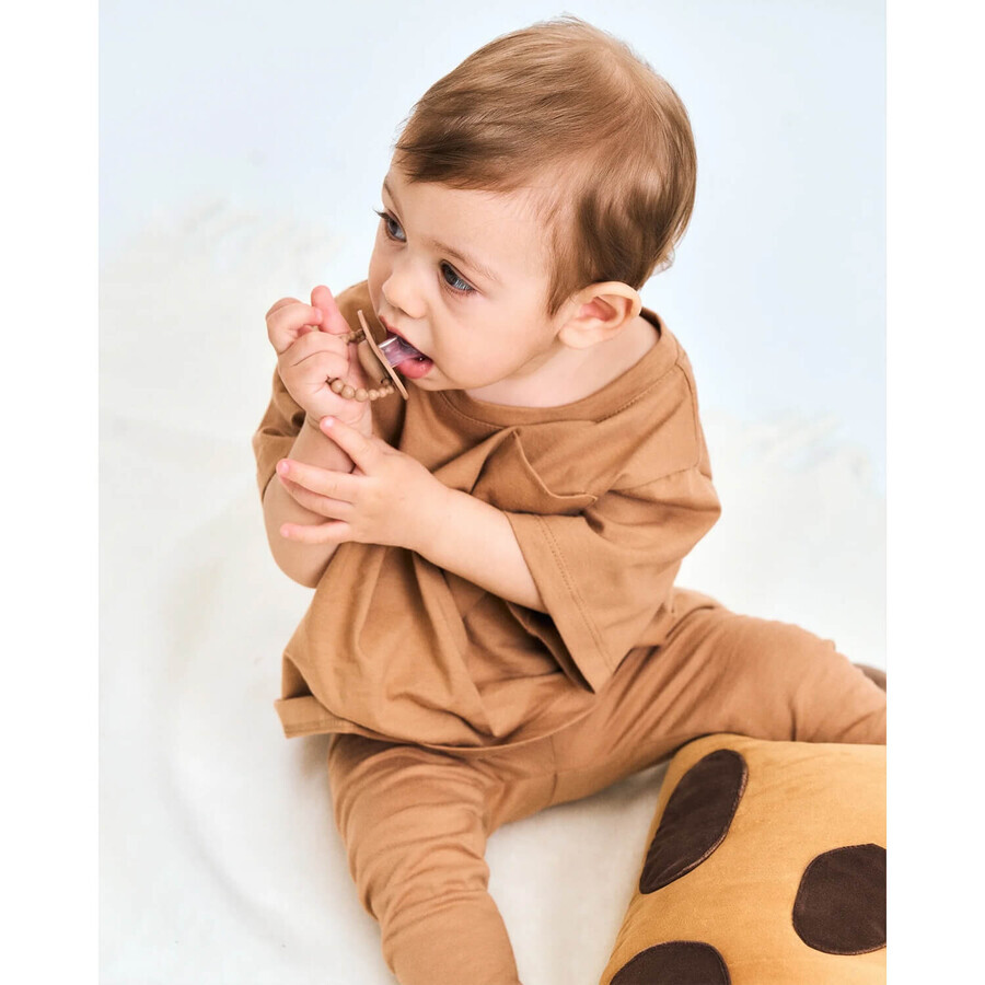 Luu Kids, pacifier, positioning, silicone, Milk Hazelnut, from 6 months, 1 piece