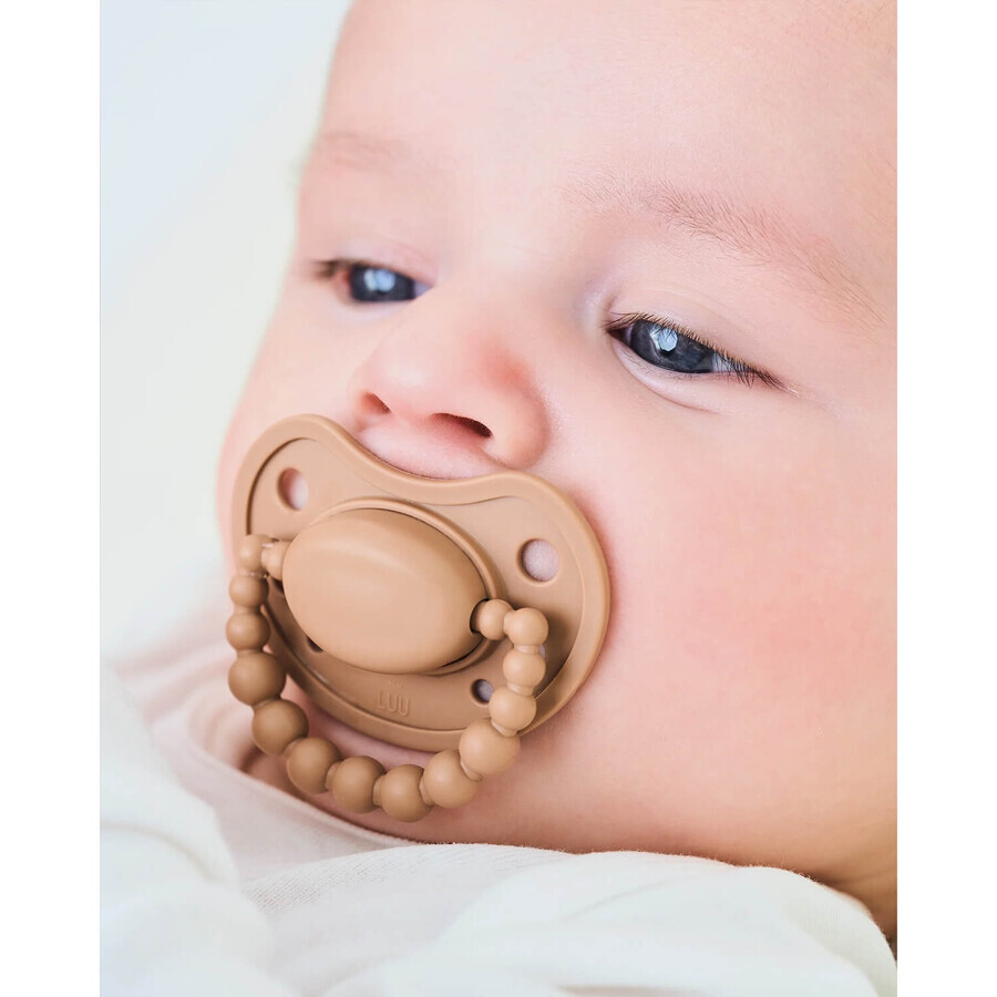 Luu Kids, pacifier, positioning, silicone, Milk Hazelnut, from 6 months, 1 piece