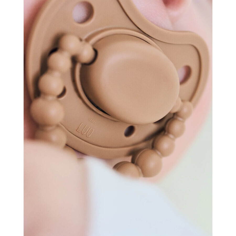 Luu Kids, pacifier, positioning, silicone, Milk Hazelnut, from 6 months, 1 piece