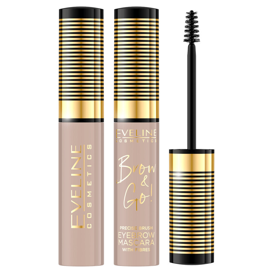 Eveline Cosmetics Brow & Go Mascara per sopracciglia, 05 Taupe, 6 ml