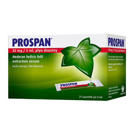 Prospan 35 mg/5 ml, líquido oral, 5 ml x 21 sobres