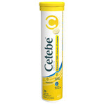 Cetebe Vitamina C 1000 + Acerola + Complejo B, sabor limón, 20 comprimidos efervescentes