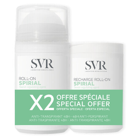 SVR Spirial antitranspirante roll-on, 50 ml + recambio, 50 ml