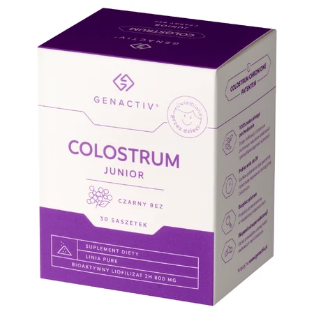 Genactiv Colostrum Junior Black Elderberry, from 3 years, 30 sachets