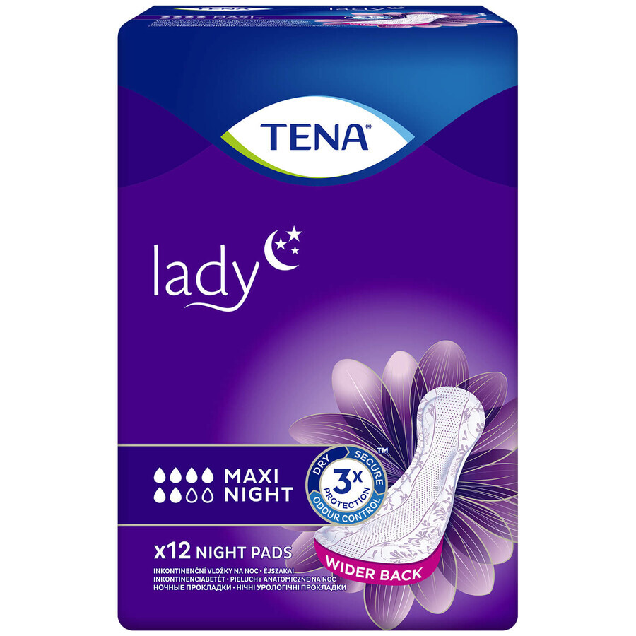 Tena Lady set, compresas especializadas, Maxi Night, 2 x 12 pcs + ProSkin Pants Absorbente braga normal, talla M y L, 2 muestras