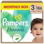 Pampers Harmonie, pañales, talla 3, 6-10 kg, 186 unidades