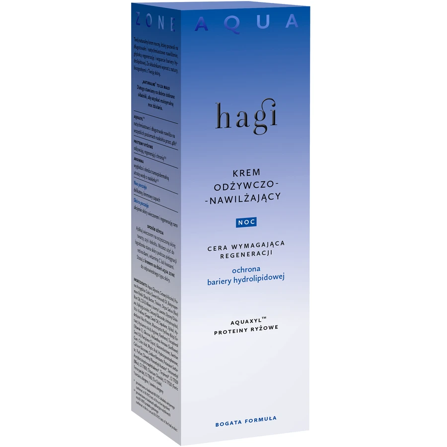 Hagi Aqua Zone, cremă de noapte hrănitoare și hidratantă, piele care are nevoie de regenerare, 50 ml