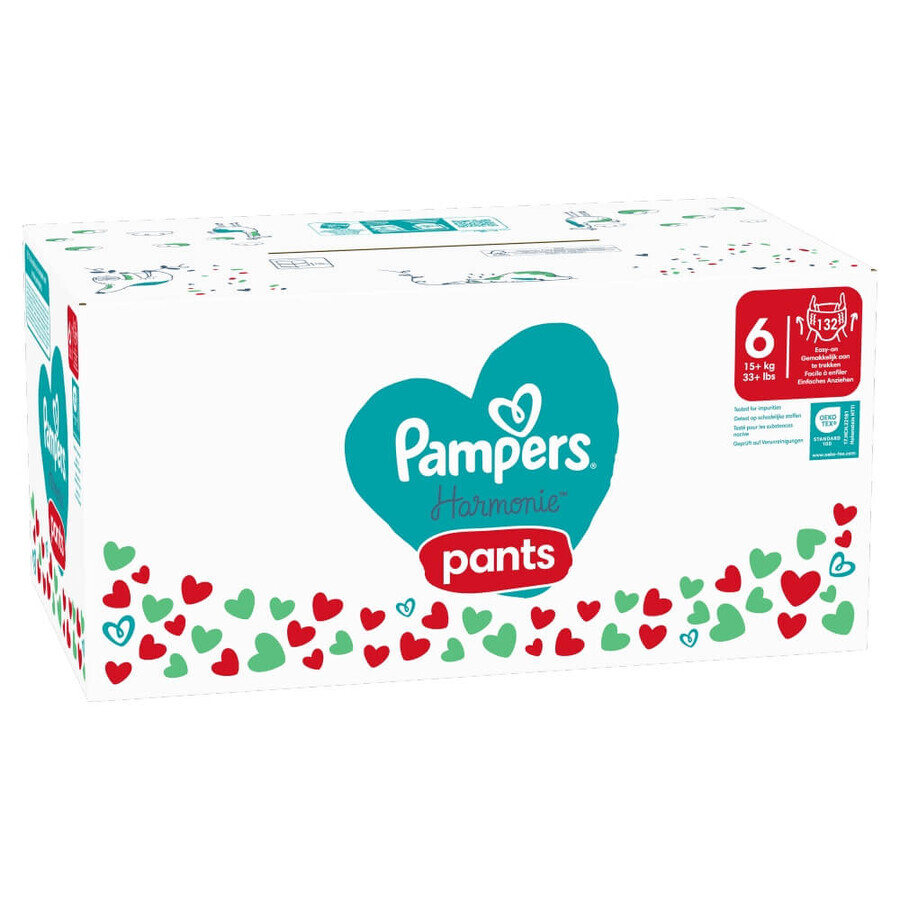 Pampers Harmonie Pants, diapers, size 6, 15 kg+, 132 pcs