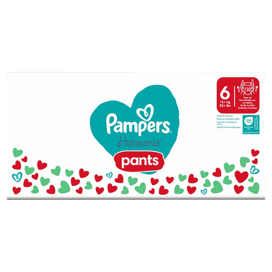 Pampers Harmonie Pants, diapers, size 6, 15 kg+, 132 pcs