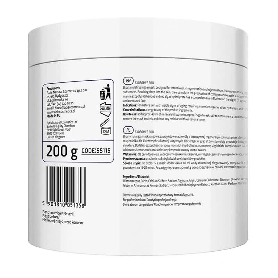 Apis Exosomes Pro, mascarilla bioestimulante de algas con exosomas vegetales, 200 g