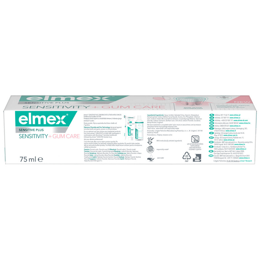 Elmex Sensibilidad + Cuidado Encías Pasta dentífrica 75 ml