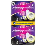 Always Platinum, compresas con alas, talla 4, Noche Segura, 10 unidades