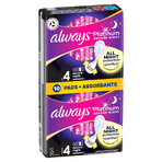 Always Platinum, compresas con alas, talla 4, Noche Segura, 10 unidades