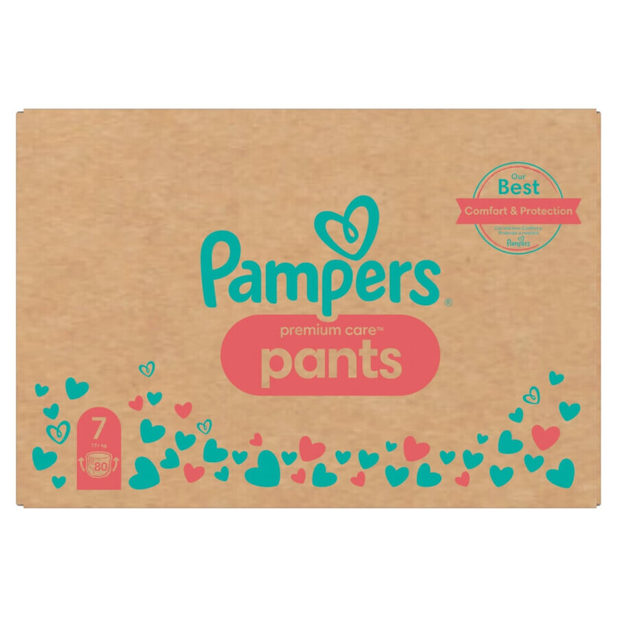 Pampers Premium Care Pants, luiers maat 7, 17+ kg, 80 stuks