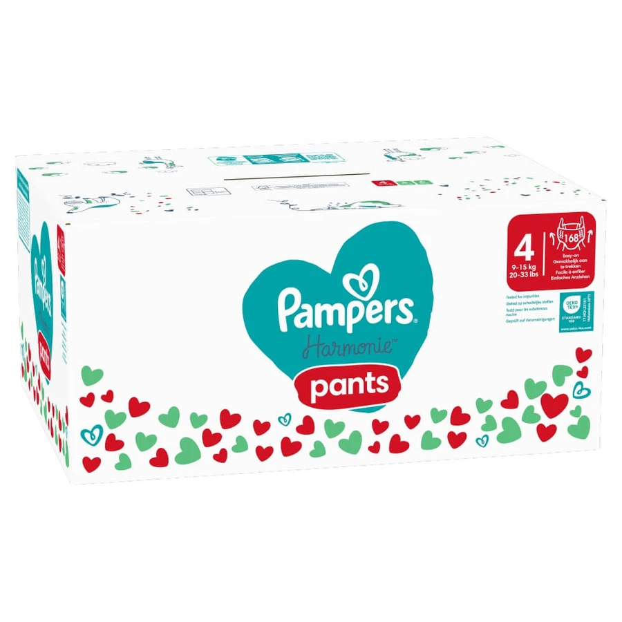 Pampers Harmonie Pants, pannolini, taglia 4, 9-15 kg, 168 pz.