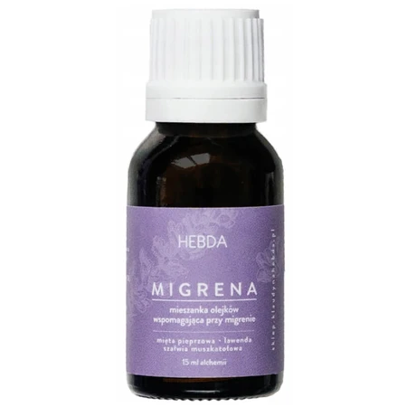 Mezcla de aceites esenciales Hebda para la migraña, 15 ml