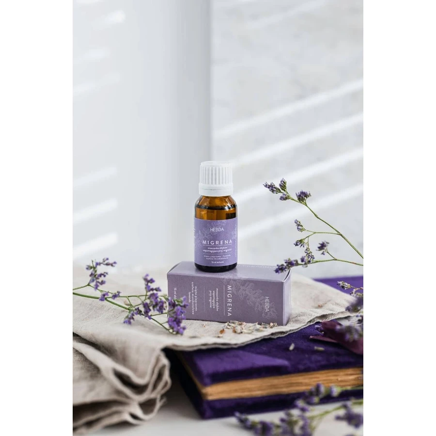 Mezcla de aceites esenciales Hebda para la migraña, 15 ml