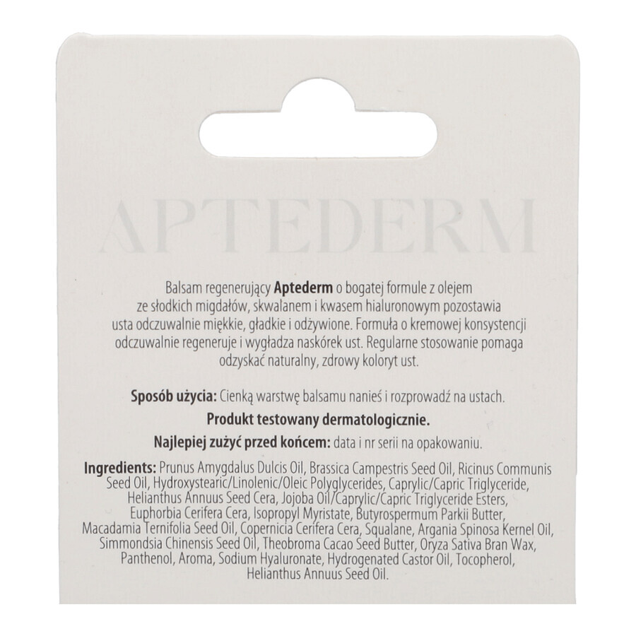 Aptederm, bálsamo labial regenerador, 4,8 g ENVASE DEFECTUOSO