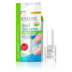 Eveline Cosmetics Nail Therapy Nail Therapy Total Action Sensitive 8in1, acondicionador para uñas quebradizas y quebradizas, 12 ml