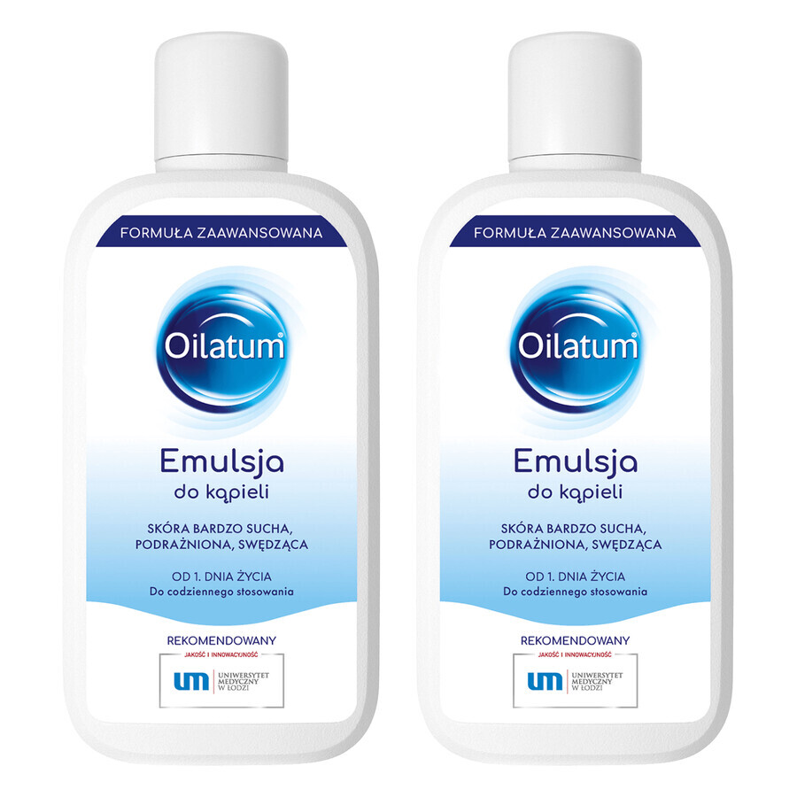 Oilatum Set Emulsión de Baño Fórmula Avanzada, desde el primer día de vida, 2 x 400 ml