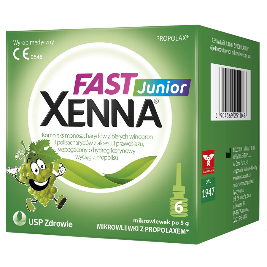 Xenna Fast Junior, microinfusión para niños mayores de 1 año, 6 unidades