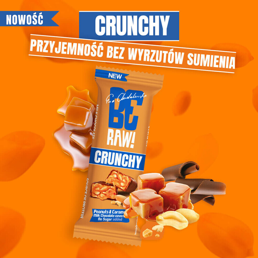 BeRAW! Chrunchy, Riegel, Erdnüsse und Karamell, ohne Zuckerzusatz, 40 g