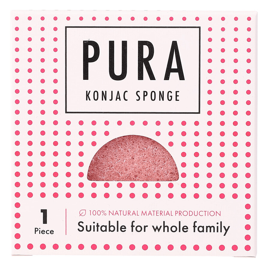 Sister Young Pura, konjac gezichtsspons, roze, 1 st