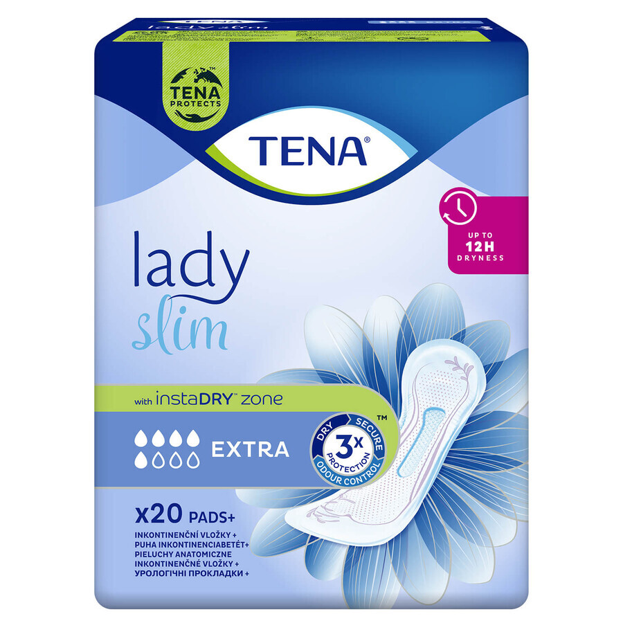 Tena Lady Slim Set, compresas especializadas, Extra, 2 x 20 pzs + Braga Normal Absorbente ProSkin Pants, tallas M y L, 2 muestras