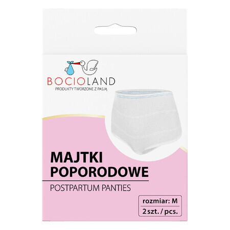 Bocioland, bragas postparto, malla, talla M, 2 piezas