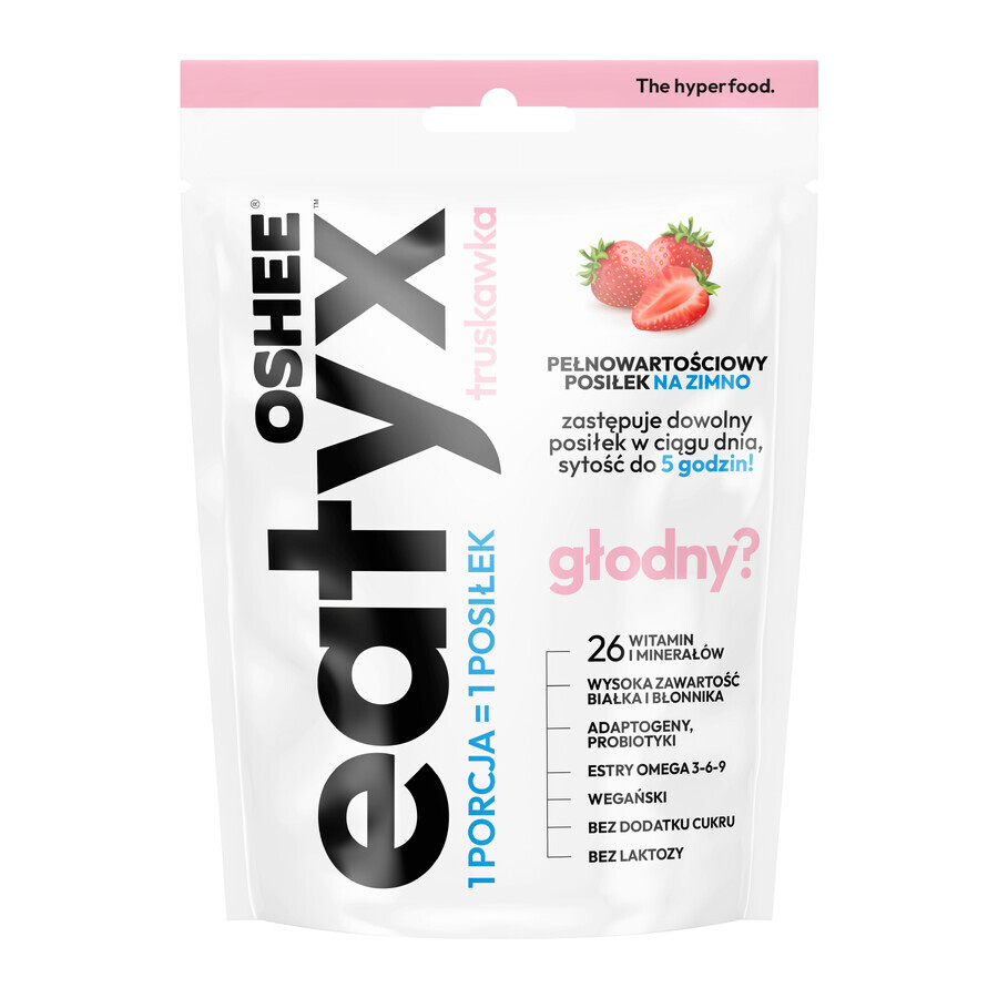 OSHEE Eatyx, repas froid en poudre, végétalien, fraise, 90 g