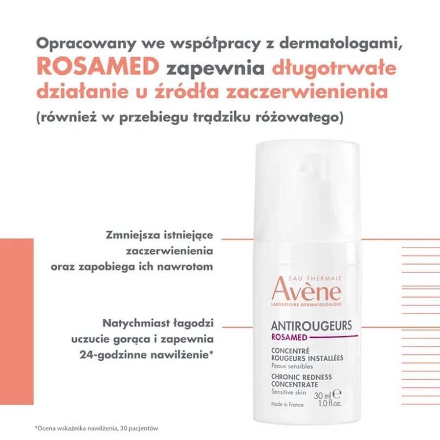 Avene Antirougeurs Rosamed, Konzentrat bei hartnäckigen Rötungen, 30 ml