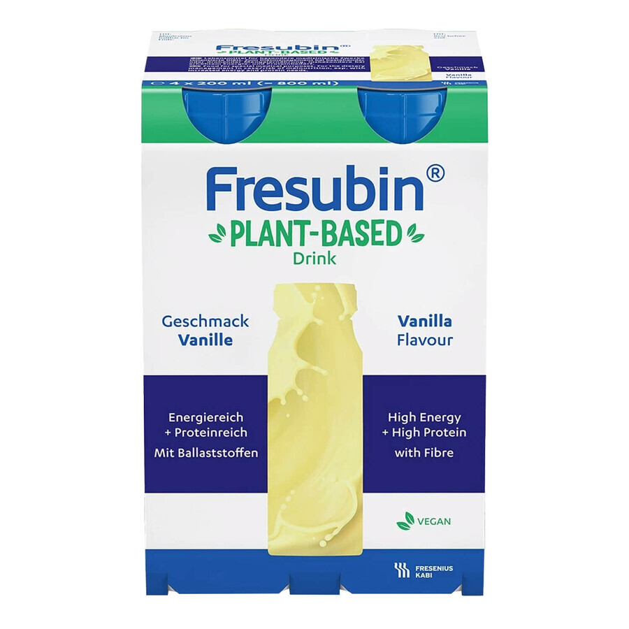 Fresubin plantaardige drank, vanillesmaak, 4 x 200 ml