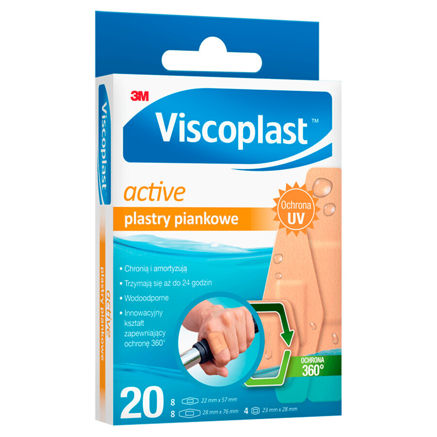 Viscoplast Active, almohadillas de espuma, 20 unidades