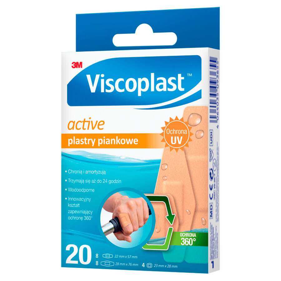 Viscoplast Active, almohadillas de espuma, 20 unidades