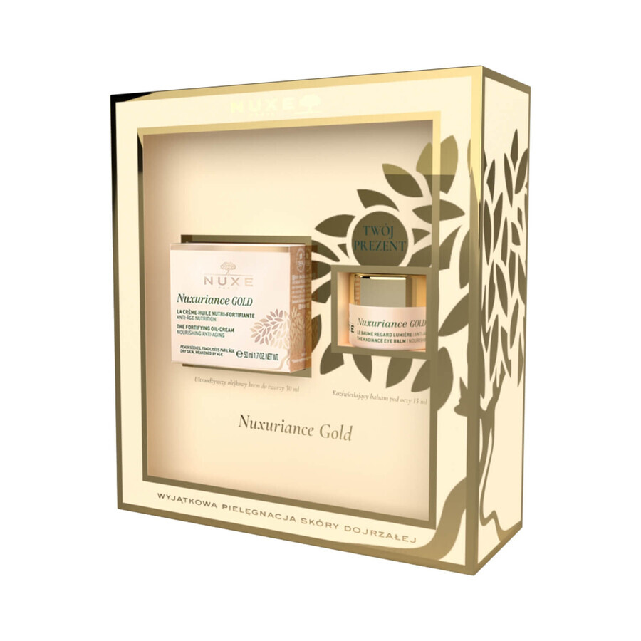 Nuxe Nuxuriance Gold set, face cream with oil, 50 ml + eye balm, 15 ml