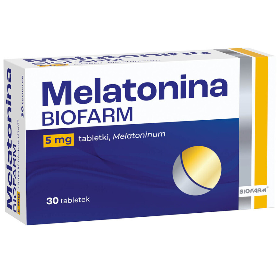 Melatonina Biofarm, 5 mg, 30 comprimidos