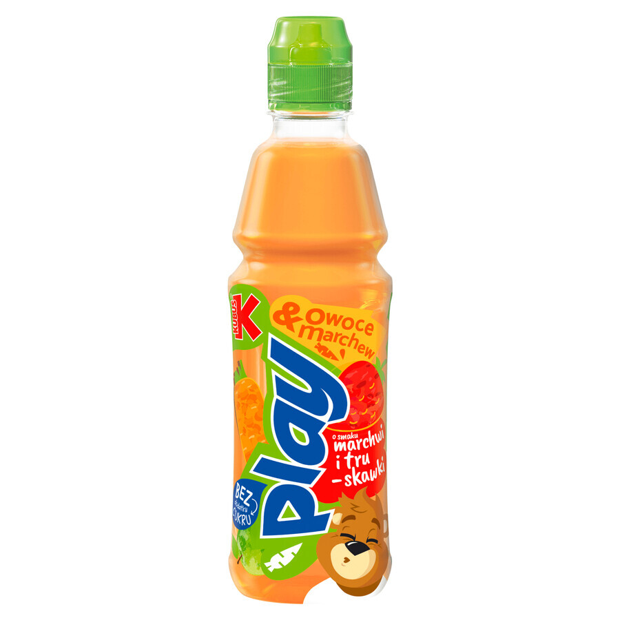 Kubuś Play! Carrot & Fruit, drink with lots of fruits and carrots, carrots, strawberries, apples, lime, 400 ml