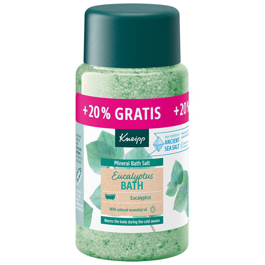 Kneipp Baño de Eucalipto, sales minerales de baño, 600 g