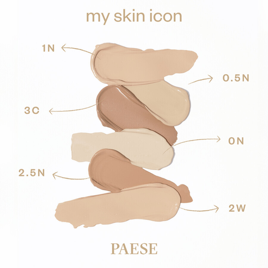 Base de maquillaje matificante Paese My Skin Icon, 0N Alabastro, 33 ml