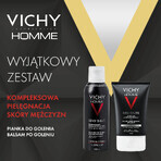 Set de afeitado Vichy Homme Sensi, espuma de afeitar suave antiirritante, 200 ml + bálsamo calmante para después del afeitado para pieles sensibles, 50 ml