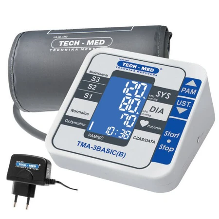 Tech-Med TMA-3 Basic (B), misuratore automatico della pressione arteriosa del braccio superiore con alimentatore
