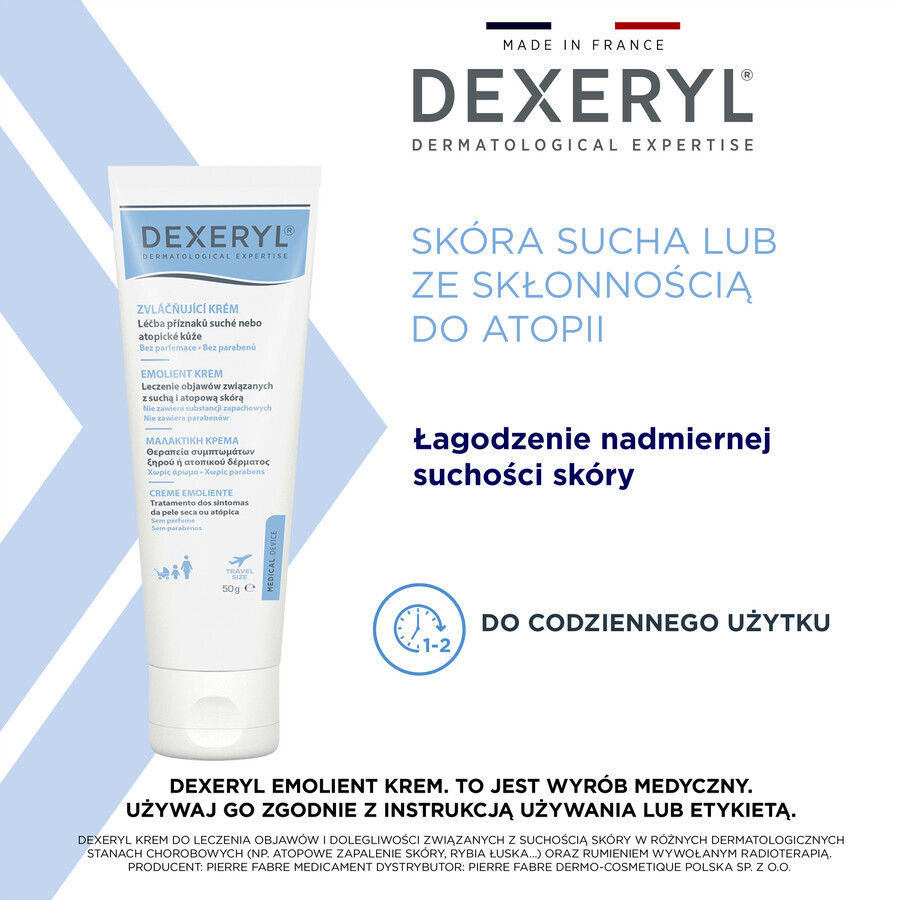 Dexeryl, cremă emolientă pentru pielea uscată, 50 g