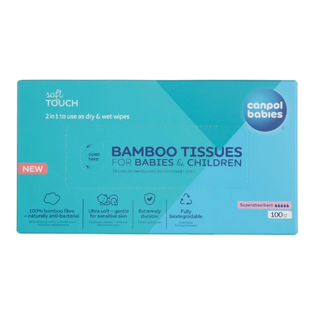 Canpol Babies, bamboo wipes for babies and children, 100 pieces
