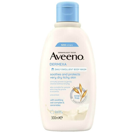 Aveeno Dermexa verzachtende body wash gel voor jeukende huid, 300 ml