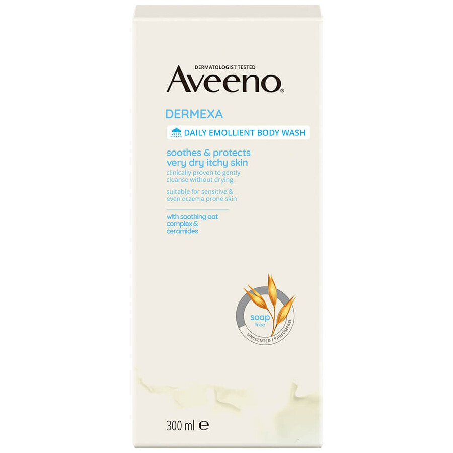 Aveeno Dermexa verzachtende body wash gel voor jeukende huid, 300 ml